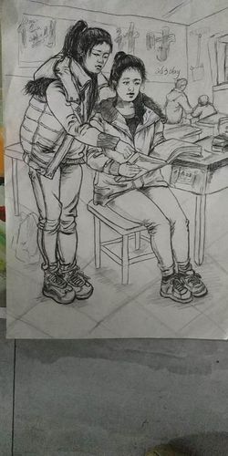 速写校园一角,恳请前辈老师给予中肯评价评分.