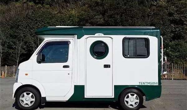 日本车友改装铃木老款浪迪面包车,车长3.5m,自制房车尺寸刚好!