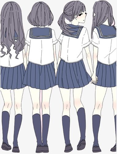 动漫女孩背影唯美图片