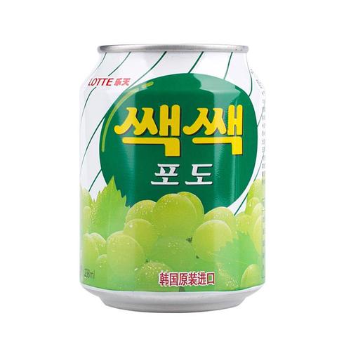 韩国葡萄汁乐天lotte原装进口葡萄汁果味饮料果汁青葡萄休闲饮品
