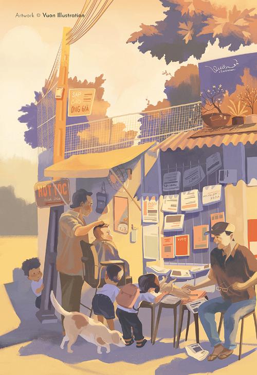 温馨生活场景插画图人间烟火气息插画集