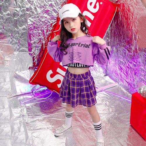 乌鹿六一儿童节爵士舞服装女童街舞套装演出服少儿嘻哈衣服hiphop露脐