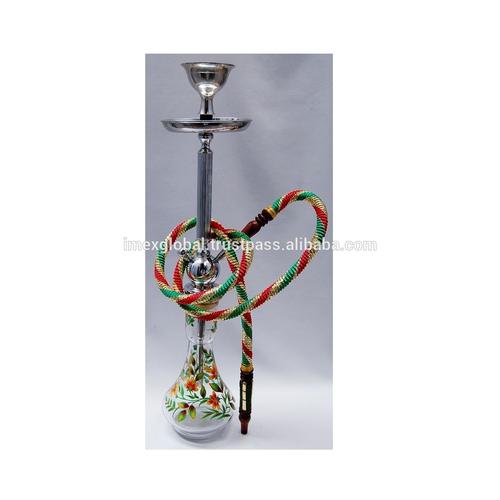 flower printed glass base hookah for bar & hotel