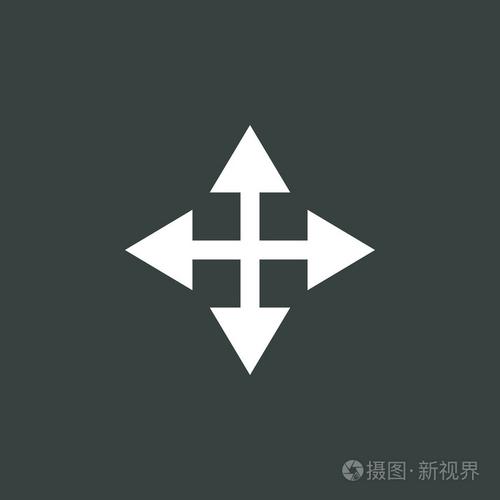 箭头图标,在黑暗的背景,白色轮廓,大尺寸符号