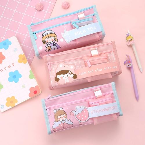 大容量女孩笔袋可爱ins日系文具小学生女童铅笔盒笔袋