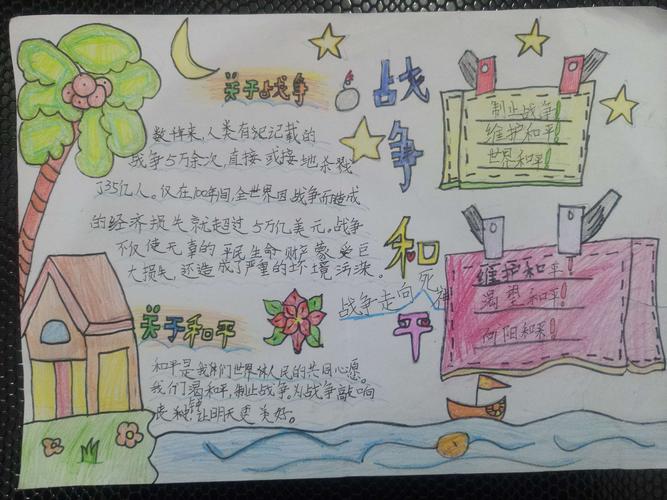 主题手抄报优秀作品欣赏——战争与和平