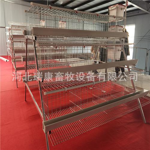 瑞康鸡笼 蛋鸡笼 镀锌层叠式三层四层 跨境鸡食槽支架