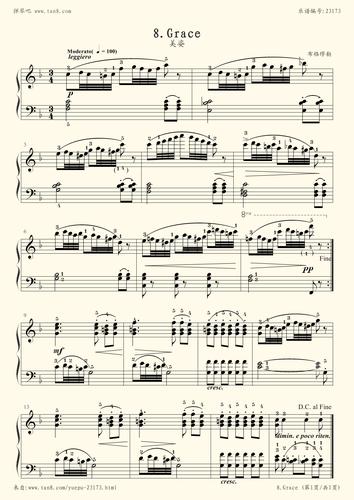 钢琴谱08美姿grace布格缪勒钢琴进阶25曲作品100