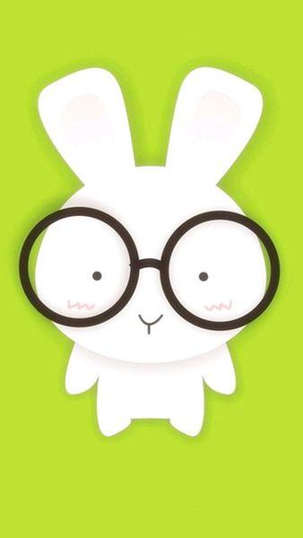 找一个白色兔子绿色背景的一系列头像