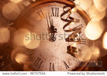 nearly twelve o"clock midnight new year concept.