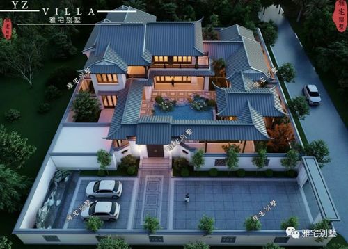 【江西民宅】31x36米,江西两层中式合院别墅,两进入户