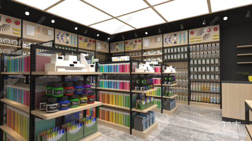 工业风文具店3d模型下载