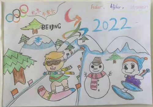 冰雪情缘,童心筑梦——保定冀英学校(二小)迎冬奥绘画
