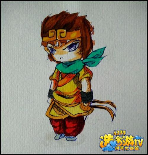 造梦西游4马克笔绘孙悟空-4399夜光