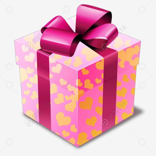 卡通立体可爱绑带礼品盒png