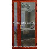 佛山诺盾门窗96款铝合金平开子母门金刚纱网防盗纱门窗