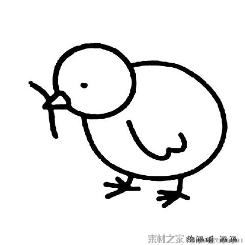 可爱小鸡简笔画图片