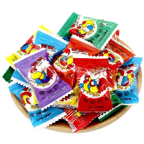 棒棒糖软糖棉花糖休闲食品零食散装 喔喔奶糖一斤约80颗(童年记忆)