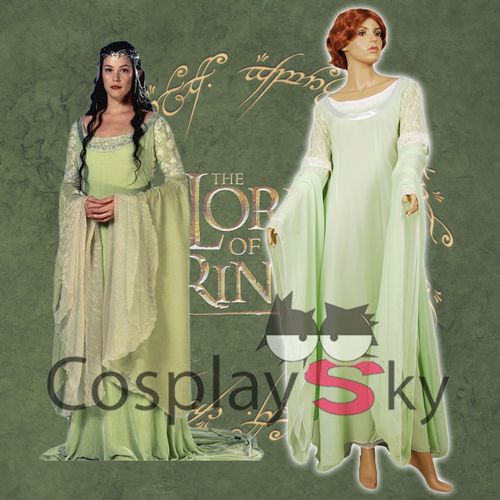 指环王cos 魔戒cos 亚玟 领主小姐 阿尔温 全套cosplay服装 长裙