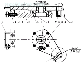 一种变型"一面两销"定位的夹具