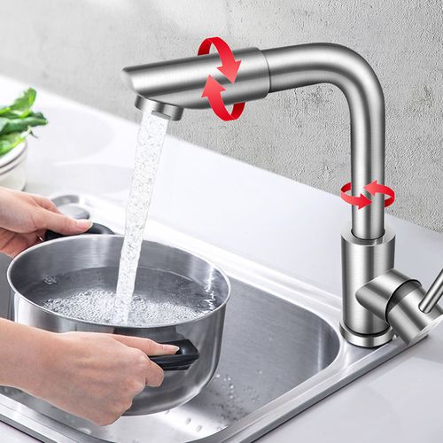 华帝vatti304不锈钢浴室冷热水龙头拉丝工艺360自由旋转洗脸盆龙头