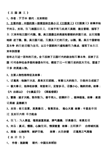 四大名著简介(作者,朝代,主要人物及事件).pptx 4页