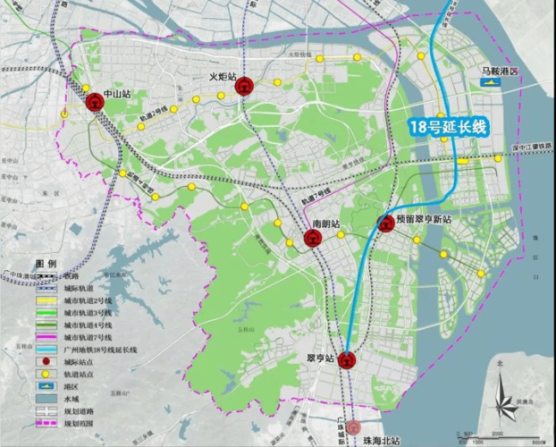 按照规划,中山段线路将途经 翠亨,火炬,东区,石岐,南区和坦洲这6个镇