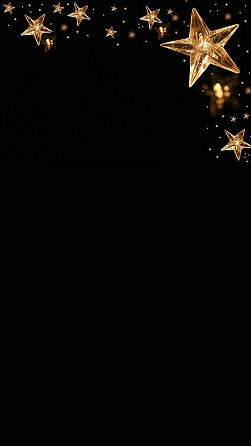 金色土豪金星星黑色h5背景