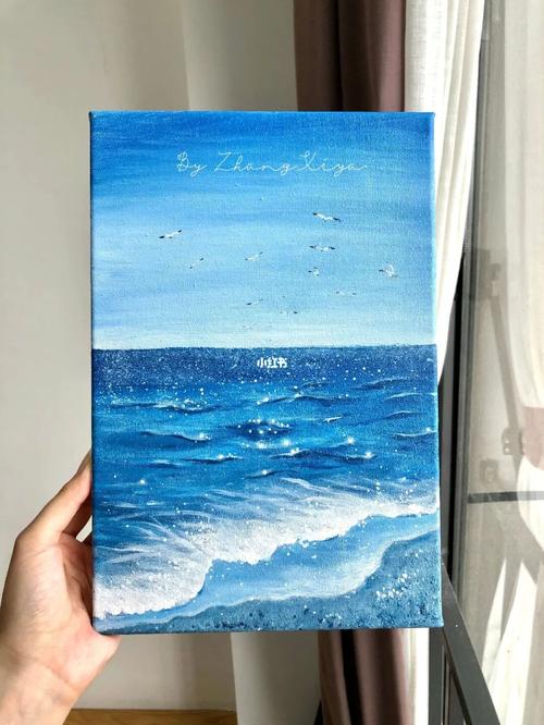 丙烯画 | 大海与沙鸥90 | 零基础学习_绘画_丙烯画