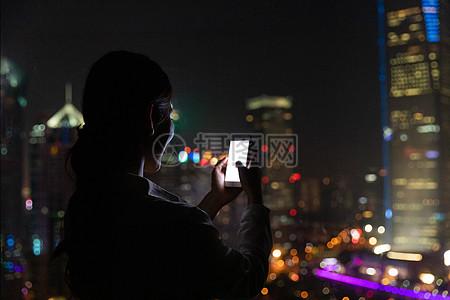 灯光夜景女性夜景人像背景