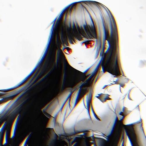 暗黑风格黑白女生动漫头像