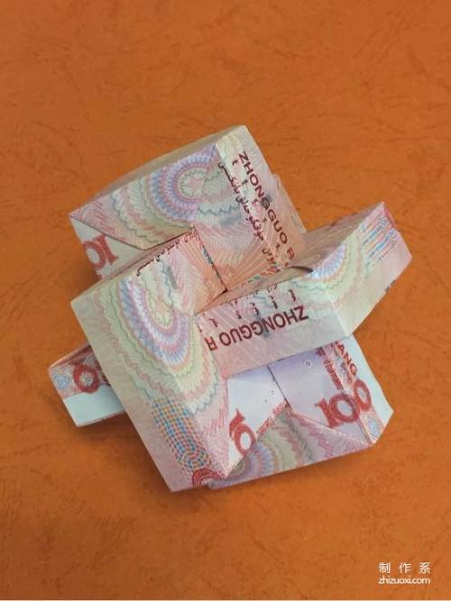 纸币折创意的折纸鲁班锁实拍图解教程