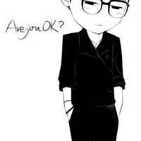 动漫男生黑白头像戴眼镜