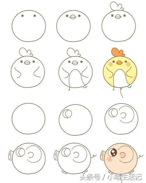 教你用硬币画简笔画,超级简单哦!