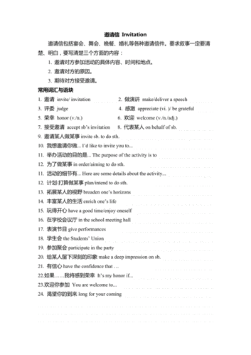高考英语应用文之 邀请信.doc