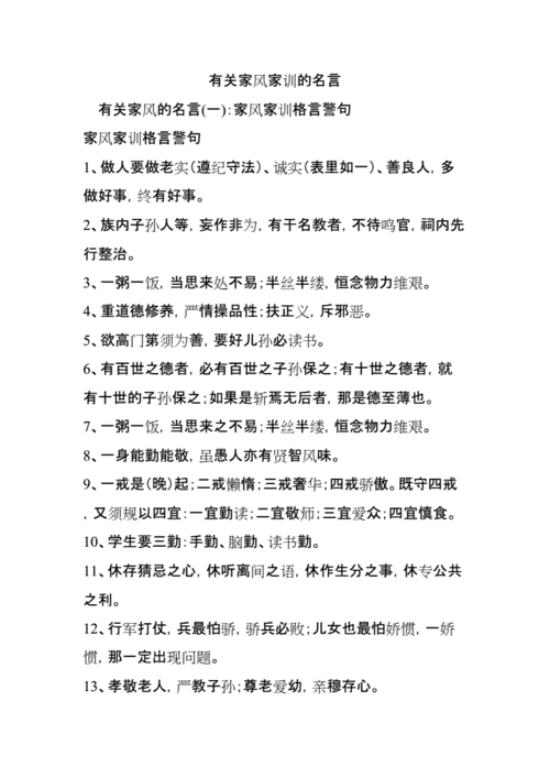 有关家风家训的名言.docx 14页