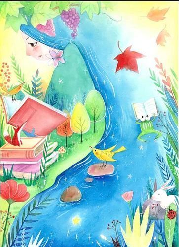 小溪|插画|儿童插画|一朵云插画 - 原创作品 - 站酷