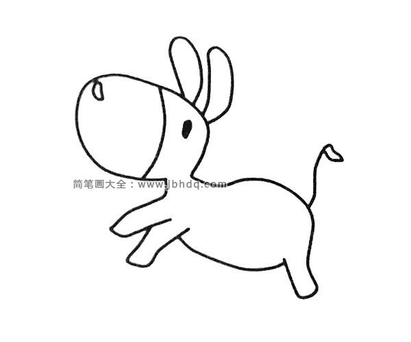 四张可爱的小毛驴简笔画图片