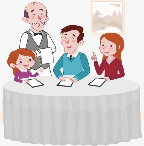 关键词 : 下单插画,插画设计,点菜,下馆子,家庭,开心