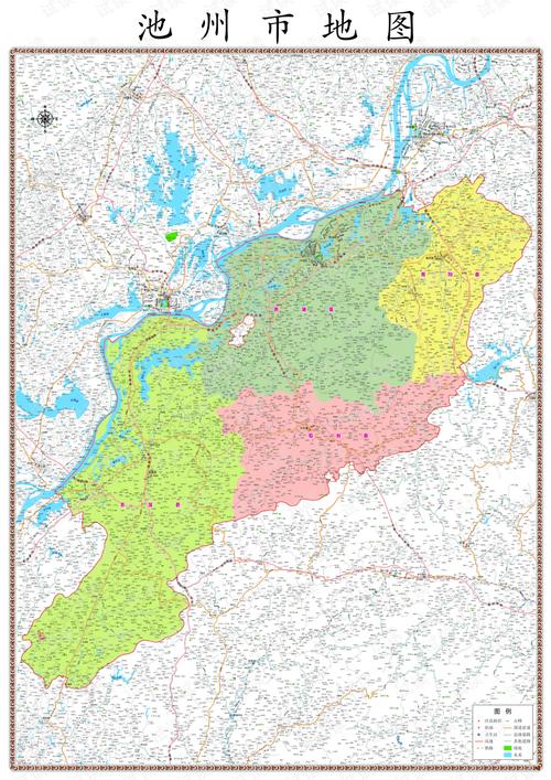 (池州市地图)行政区划图高清矢量cdr|pdf(详细版2021年)