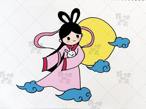 中秋节卡通月饼,嫦娥和玉兔怎么画?来看萌妹老师的文字讲解