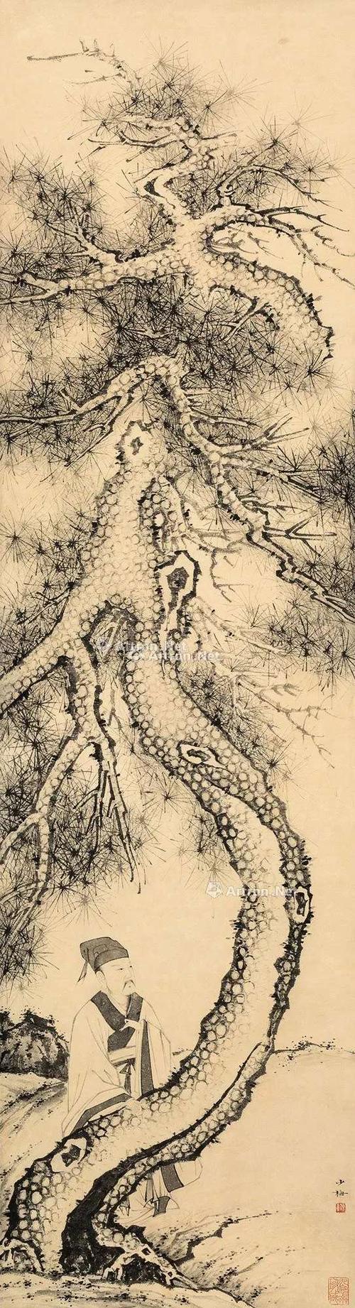 古今名家国画《古松图》欣赏