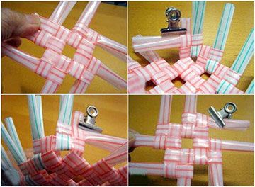 吸管手工小制作:用吸管编织收纳筐