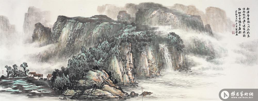 南浦春来绿一川_山川瑞气_罗渊作品展_罗渊在线作品