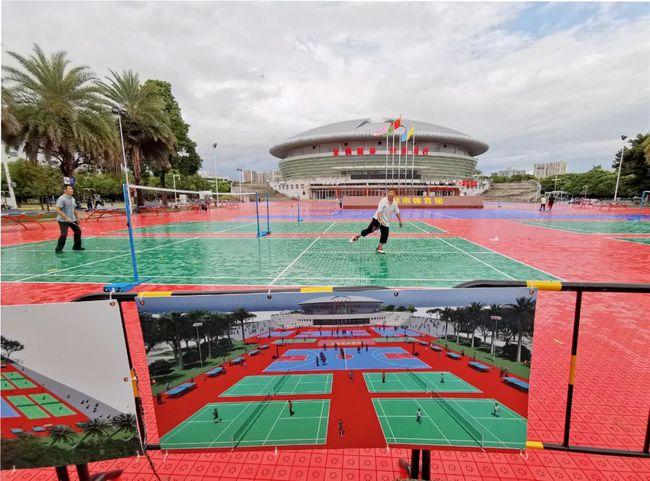 玉林市体育馆广场"换装",22个球场免费开放