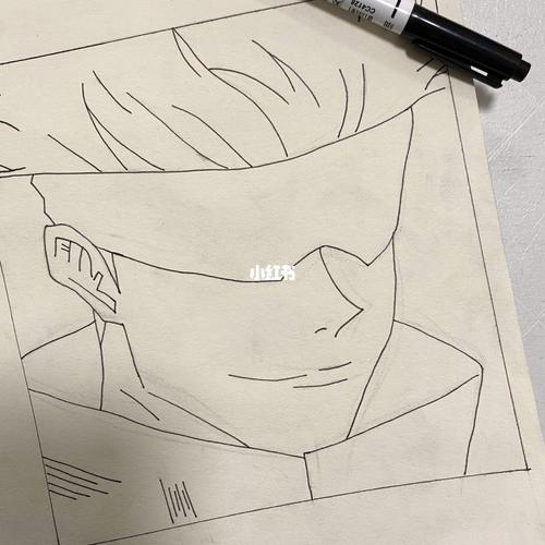 五条悟手绘_手绘_五条悟_文化_绘画