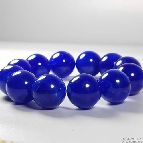 天然蓝水晶蜜蜡手串