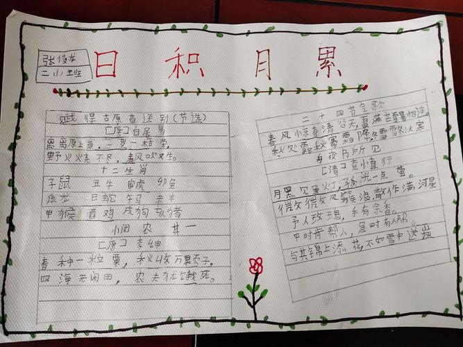 "日积月累"手抄报展示