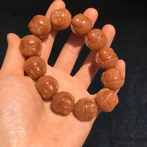厂家供应风化菩提根宝宝佛手串 风化黄菩提根佛珠