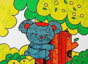 彩色动物园场景简笔画